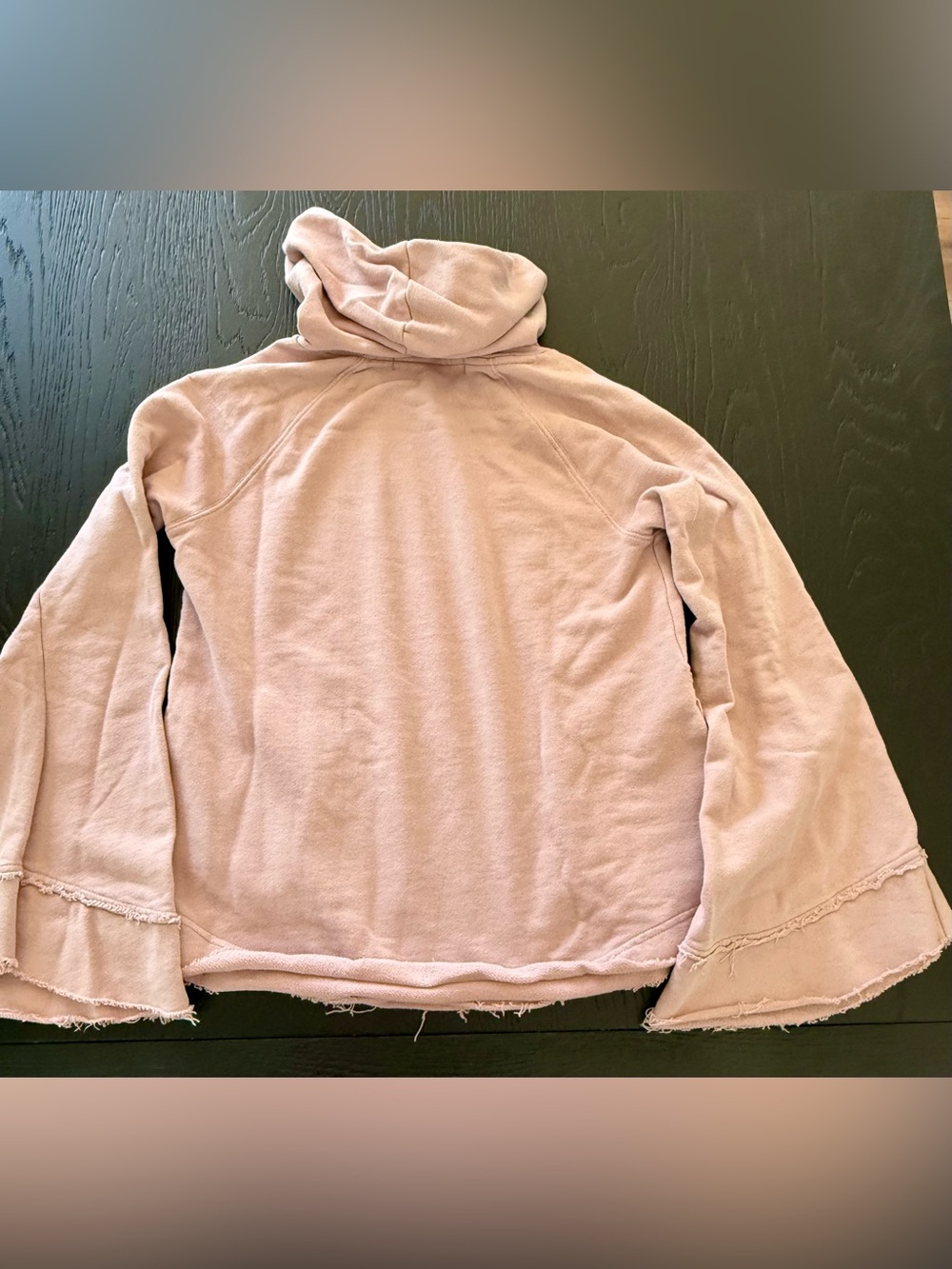Free People FP Beach Hooded Sweatshirt XS 💕Antique Rose💕Raw Hems Like New💕 - Picture 9 of 10
